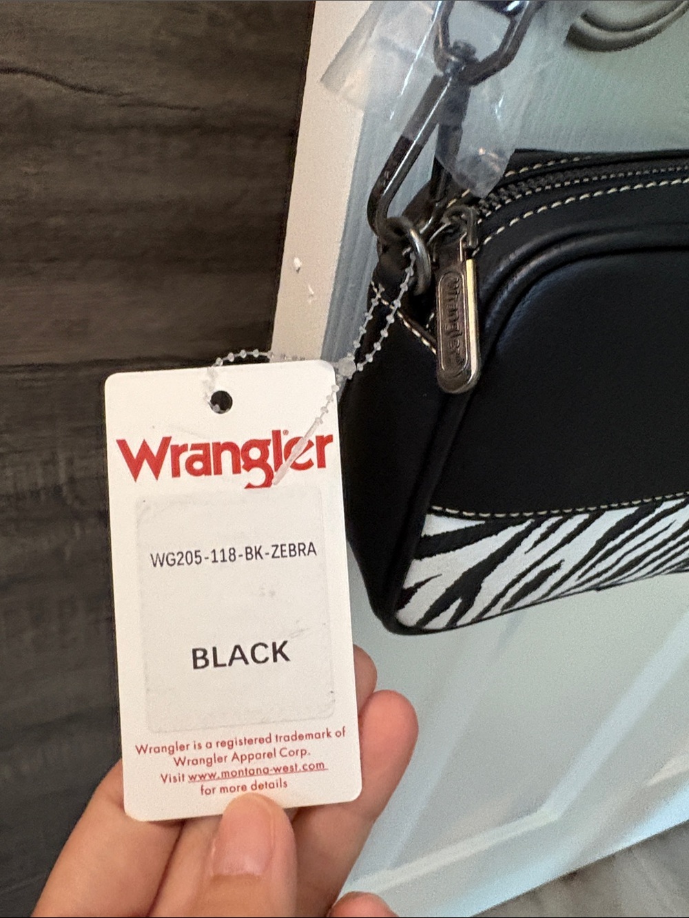 Wrangler Black and White Zebra Print Crossbody Bag - Picture 3 of 9